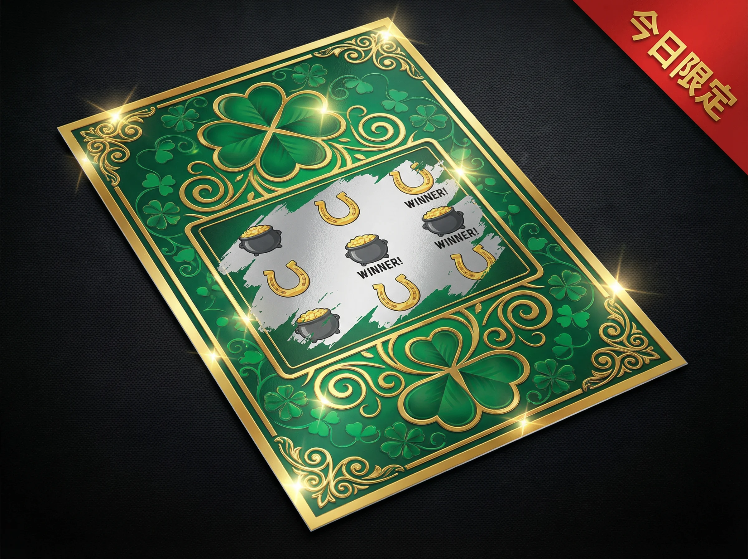 幸运四叶草主题刮刮乐卡片 - 刮刮乐